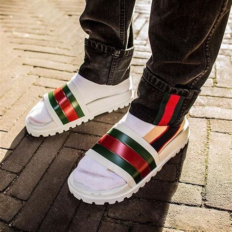 men gucci slides|gucci platform slides men.